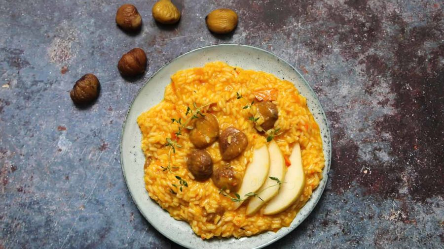 recept za rižoto od tikve kestena i kruške